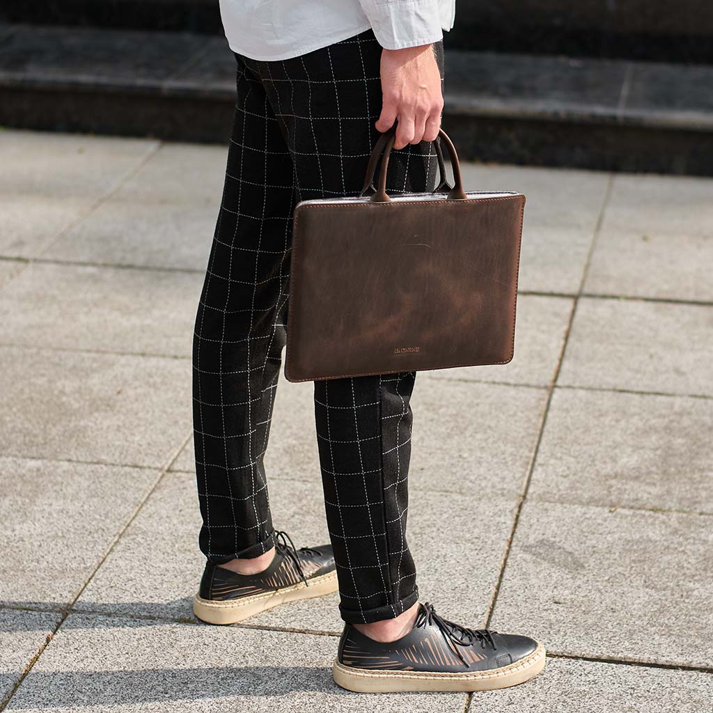 Stem Leather Laptop Sleeve with Handles