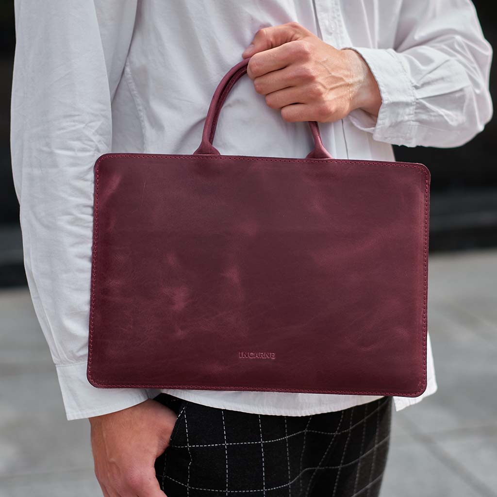 Stem Leather Laptop Sleeve with Handles