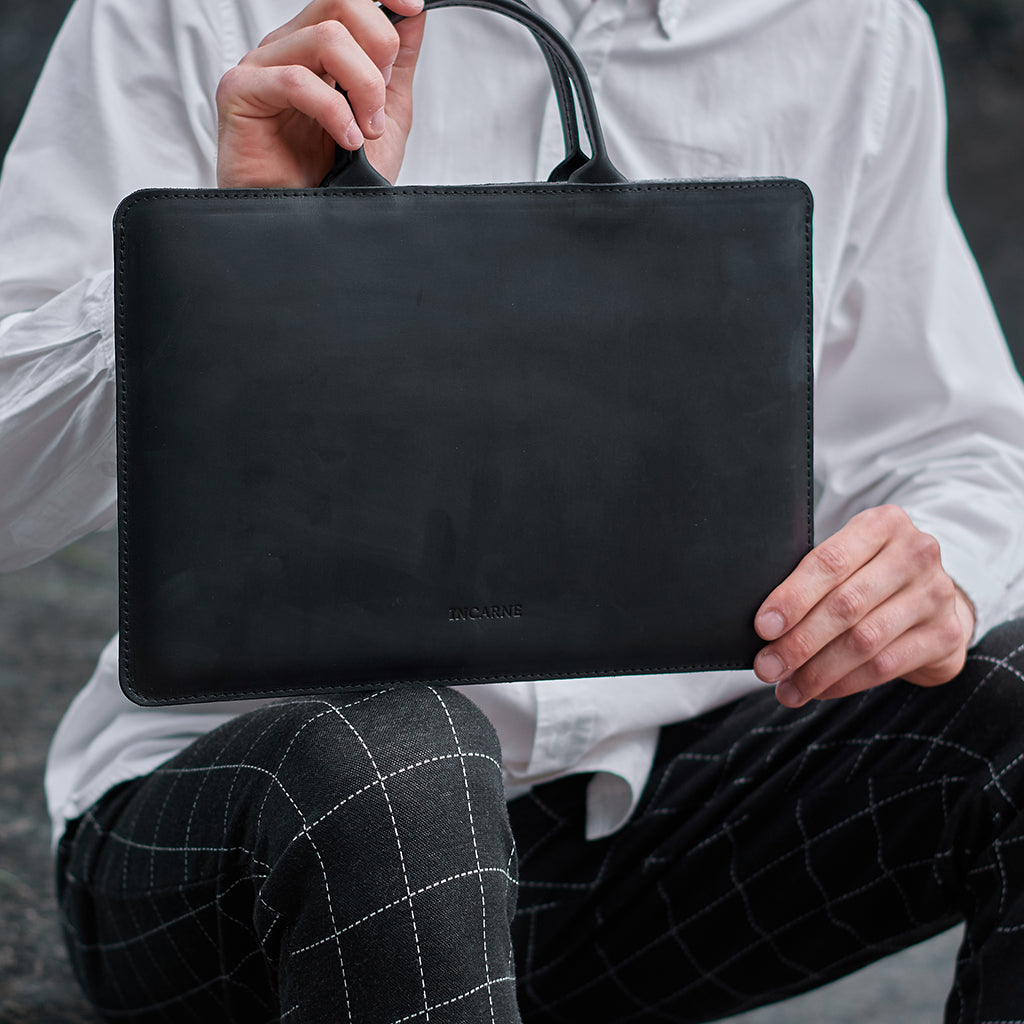 Stem Leather Laptop Sleeve with Handles