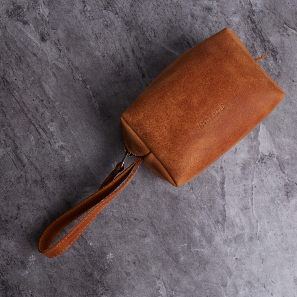 OnBoard Leather Travel Cosmetic Bag