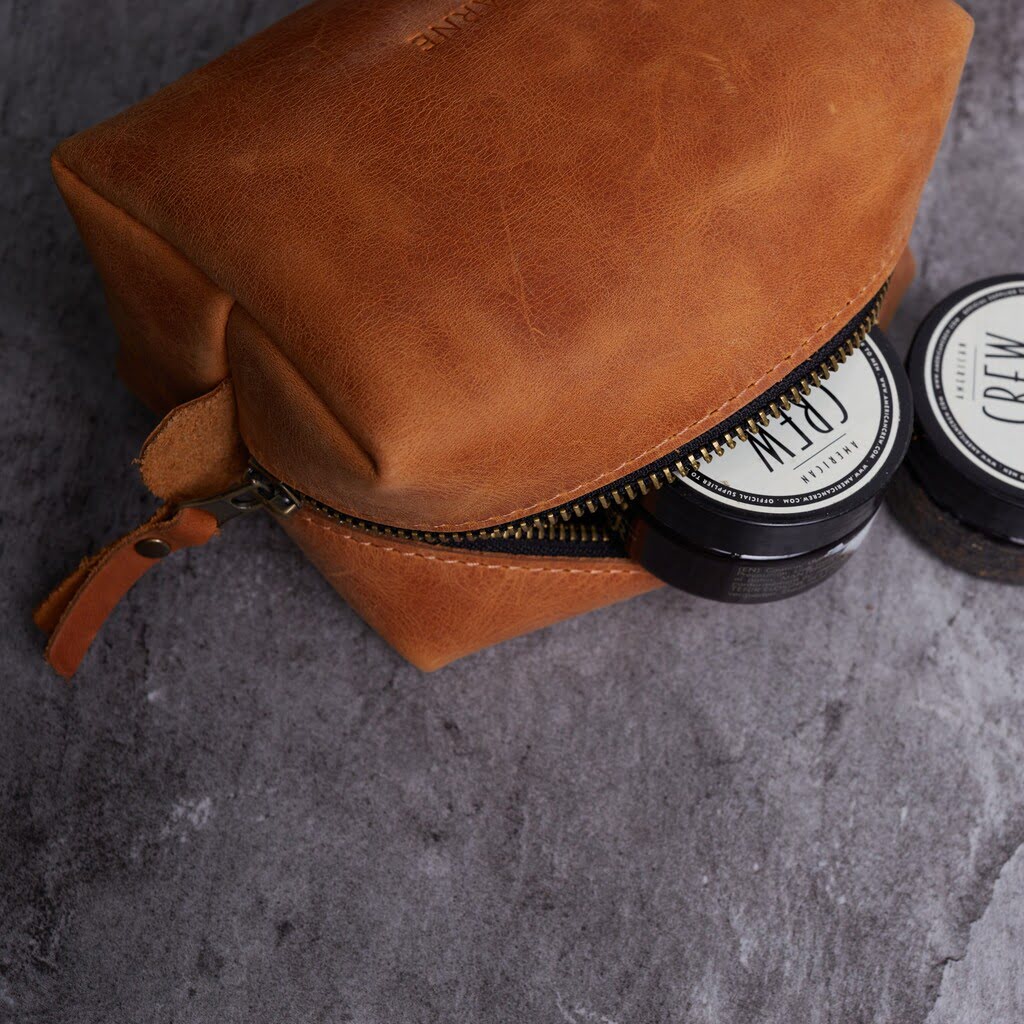 OnBoard Leather Travel Cosmetic Bag