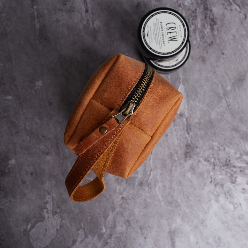 OnBoard Leather Travel Cosmetic Bag