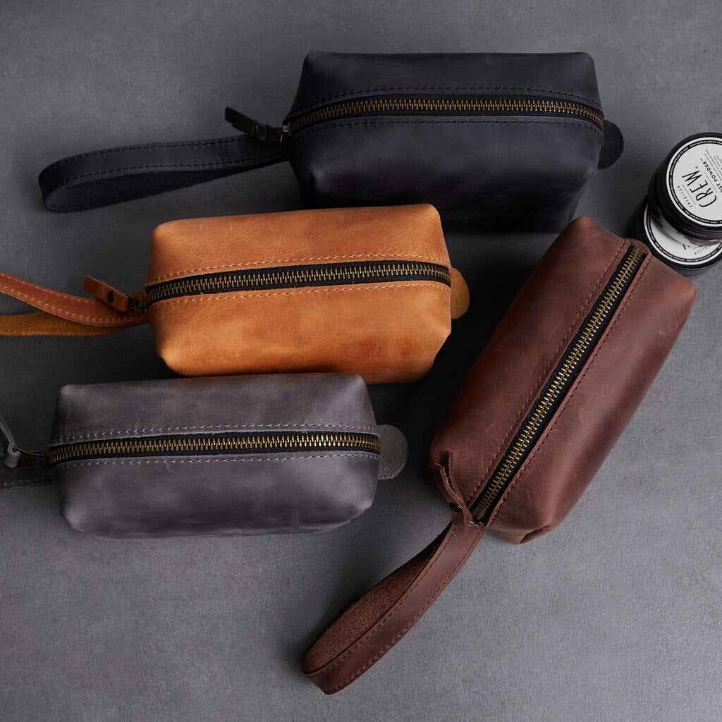 OnBoard Leather Travel Cosmetic Bag