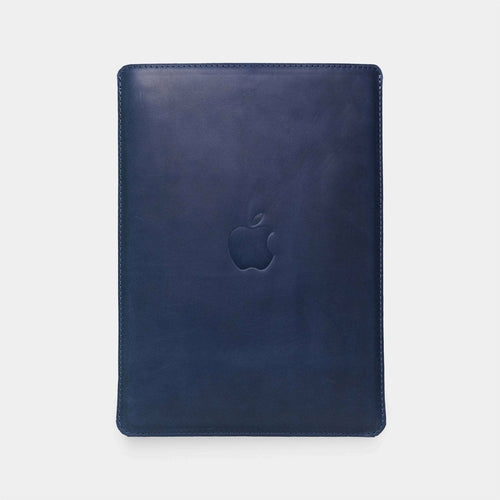 Leather MacBook sleeve with Apple logo