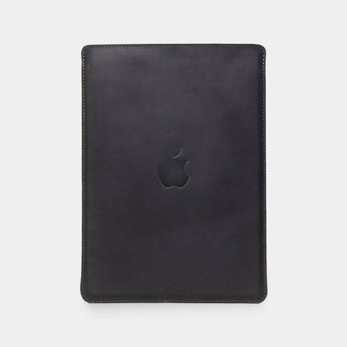 Leather MacBook sleeve with Apple logo