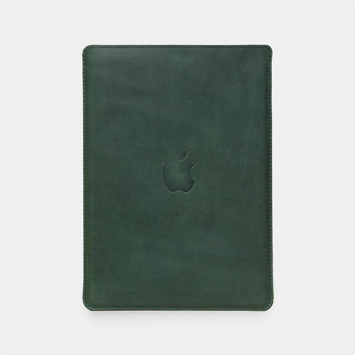 Leather MacBook sleeve with Apple logo